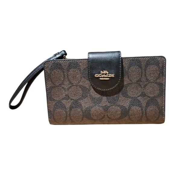 Women's Coach Wallet Brown and Black - Picture 1 of 15